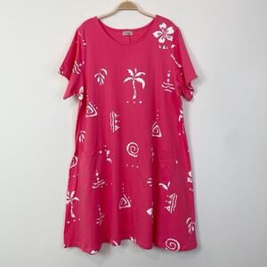 Cactus California‎ Oversized Sundress Size Large Tropical Vacation Travel
